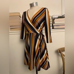 Wrap Mini Dress Stripes IZ Byer Size Medium
